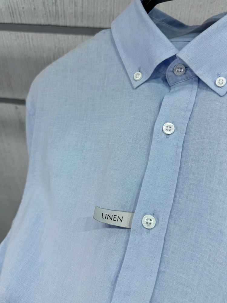 LACOSTE KETEN GÖMLEK TİMSAH NAKIŞ İŞLEMELİ RAHAT KALIP