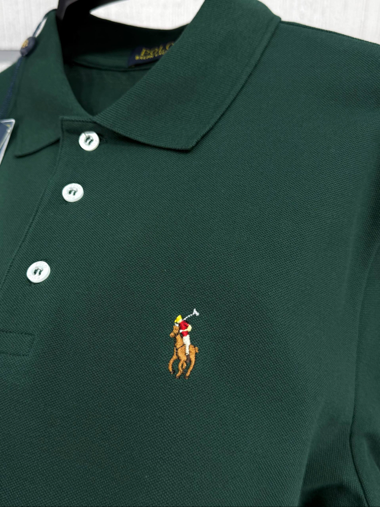 POLO RALPH LAUREN MİDİLLİ İMZA NAKIŞ PİKE PAMUK KUMAŞ YANLAR YIRTMAÇLI ORJ SERİES