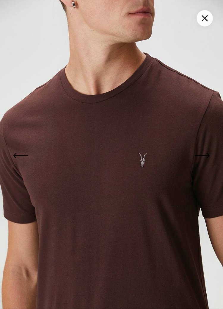 ALLSAINT NAKIŞ LOGOLU TSHIRT PAMUK PIMA KUMAŞ REGULAR FIT