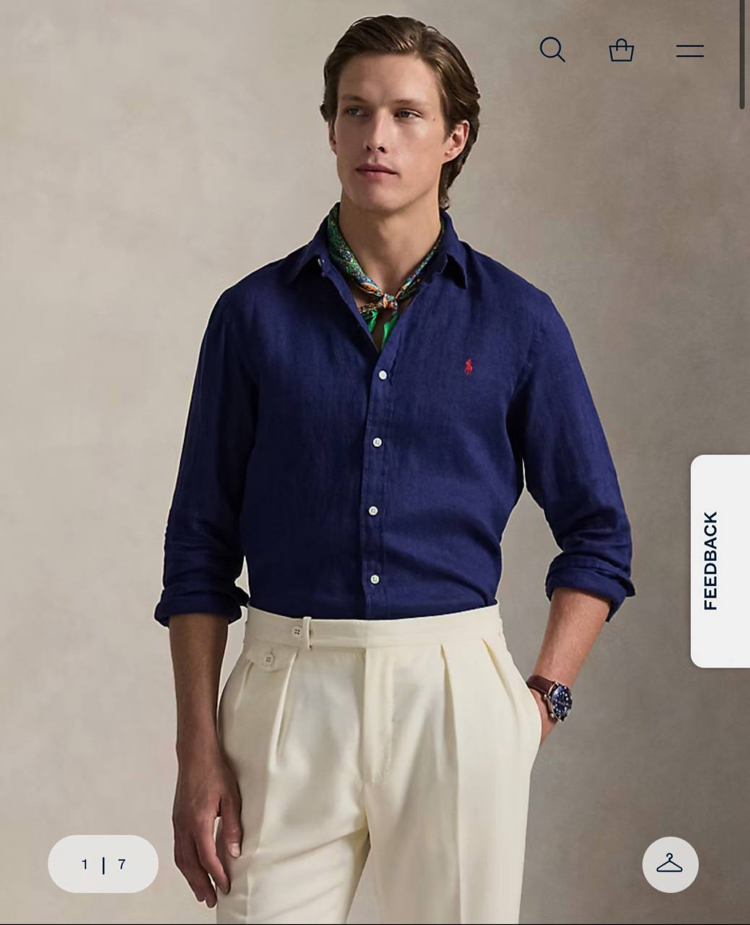 POLO RALPH LAUREN KETEN GÖMLEK İMZA MİDİLLİ NAKIŞ ORJ SERİES
