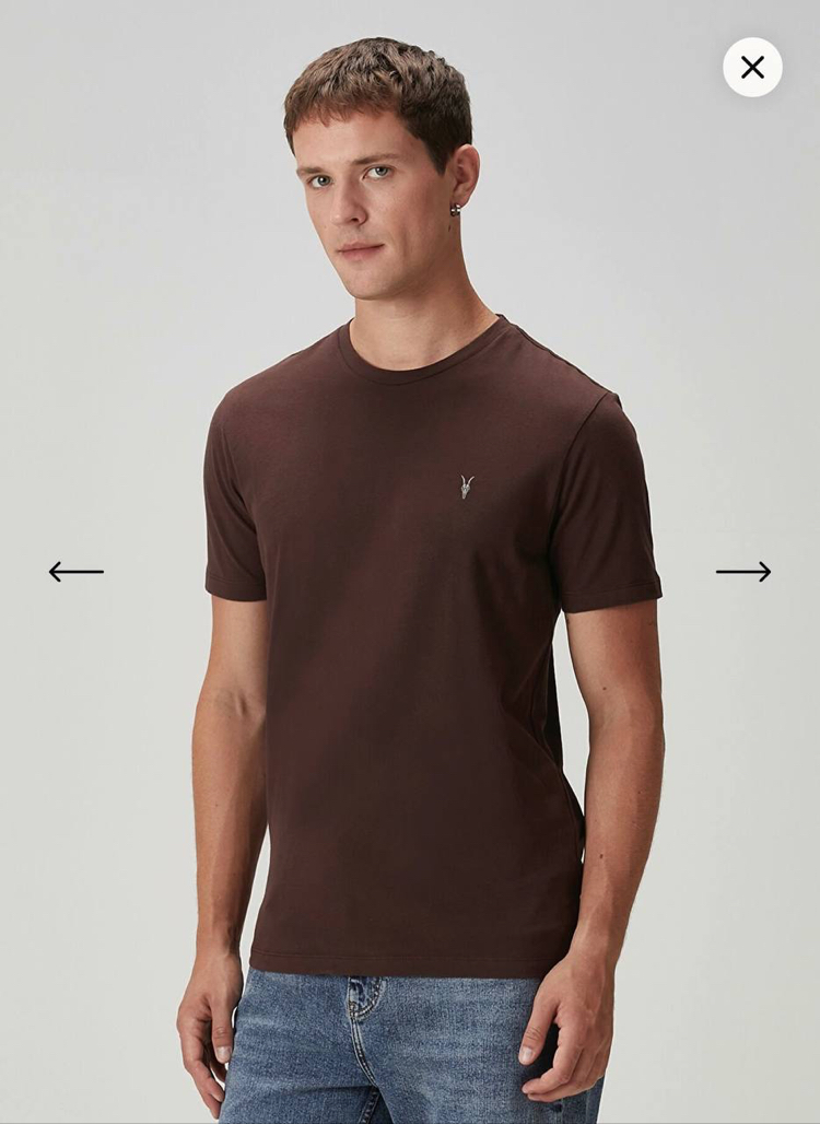 ALLSAINT NAKIŞ LOGOLU TSHIRT PAMUK PIMA KUMAŞ REGULAR FIT