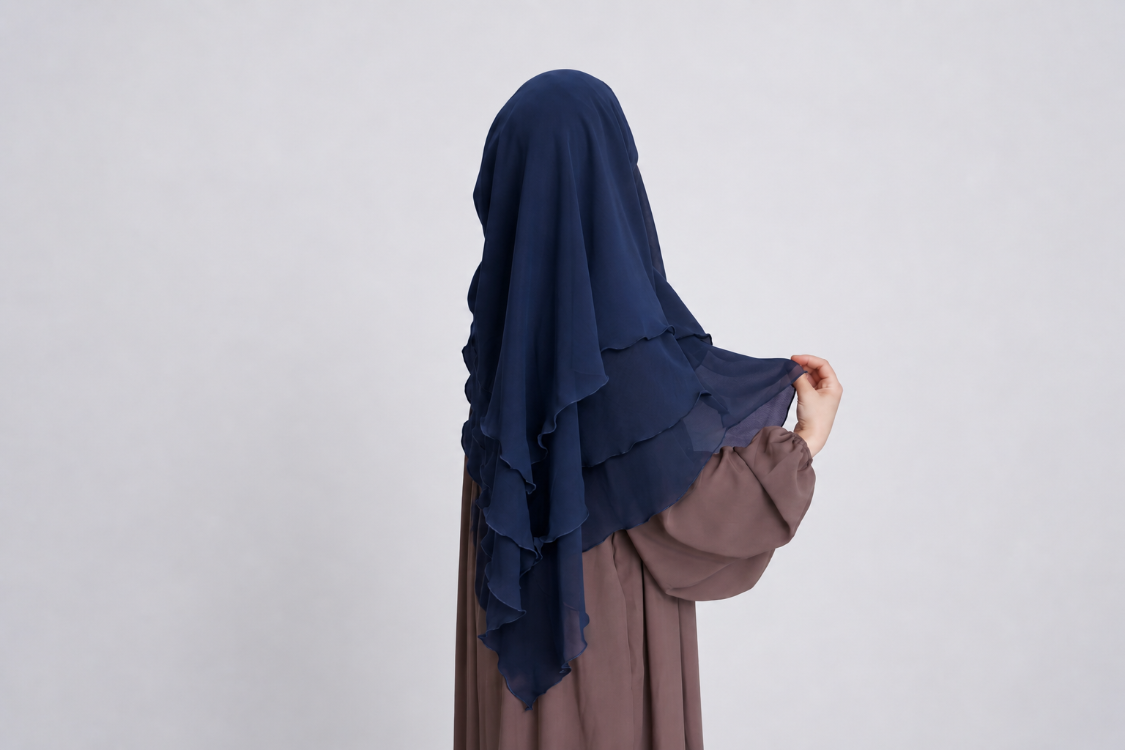 KHİMAR KISA SUFLE (LACİVERT)