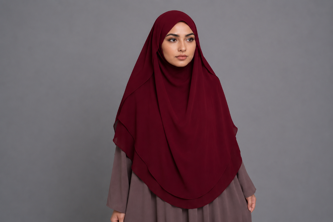 KHİMAR GÖLGELİ OVAL SUFLE (BORDO)