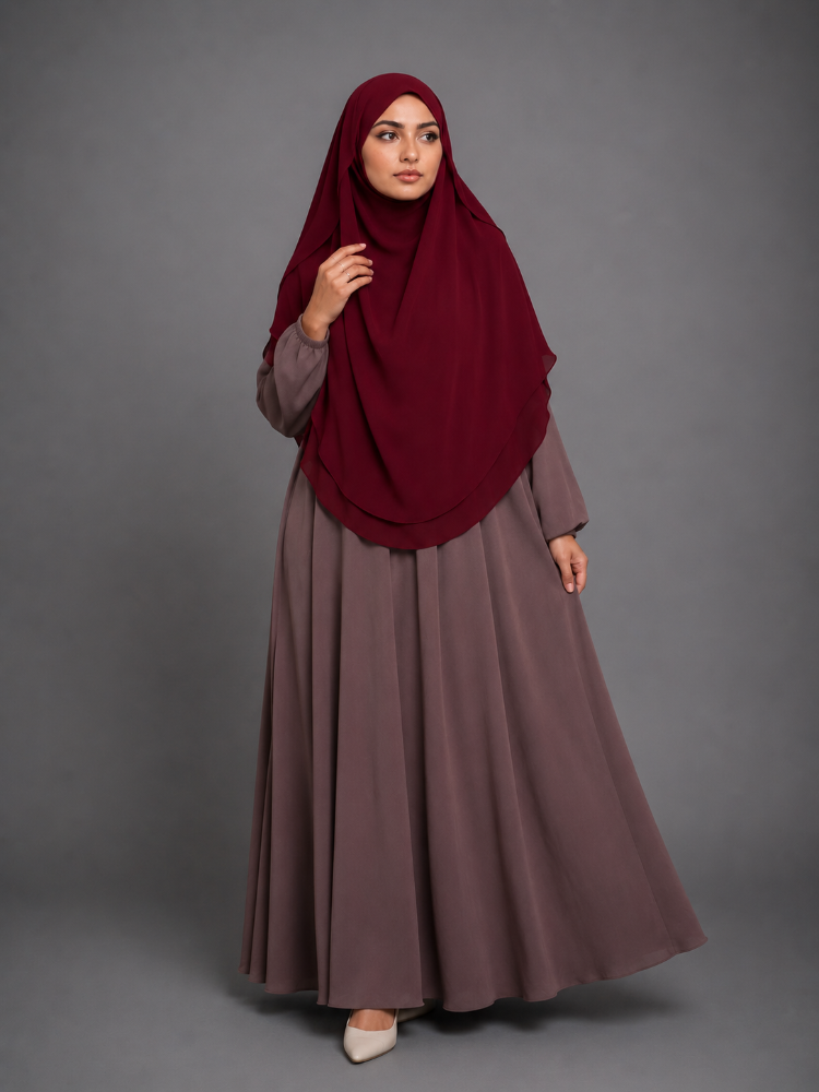 KHİMAR GÖLGELİ OVAL SUFLE (BORDO)