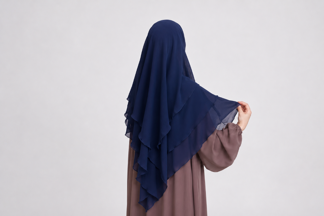 KHİMAR KISA SUFLE (LACİVERT)