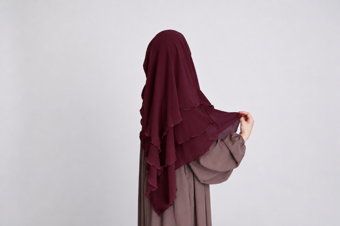 KHİMAR KISA SUFLE (BORDO)