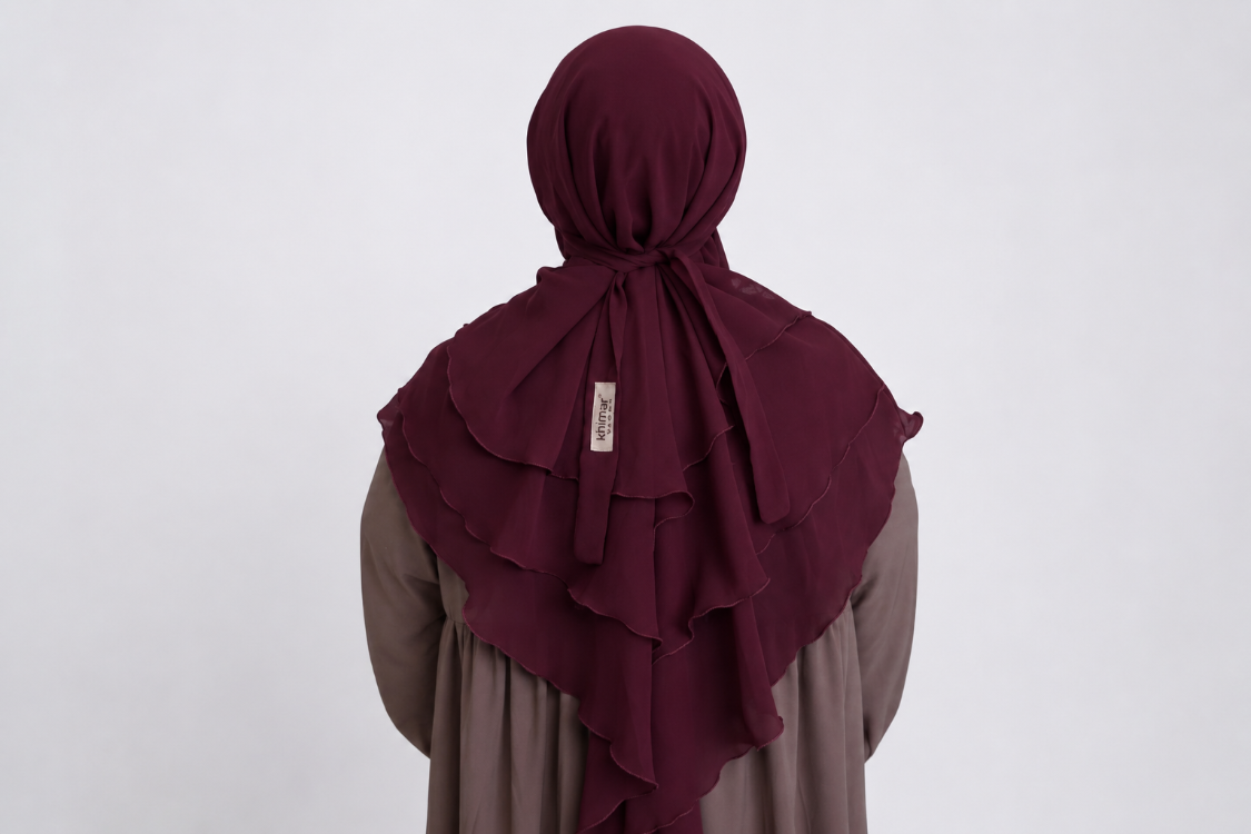 KHİMAR KISA SUFLE (BORDO)