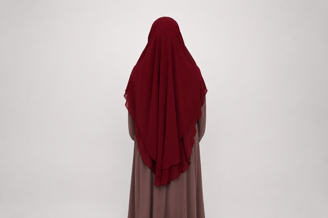 KHİMAR GÖLGELİ OVAL SUFLE (BORDO)