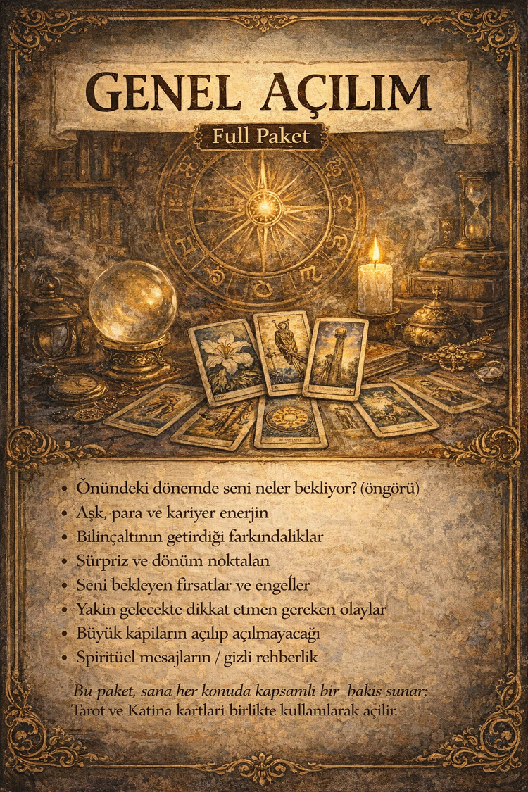 GENEL AÇILIM (Aşk + Para + Kariyer Genel Bakış)