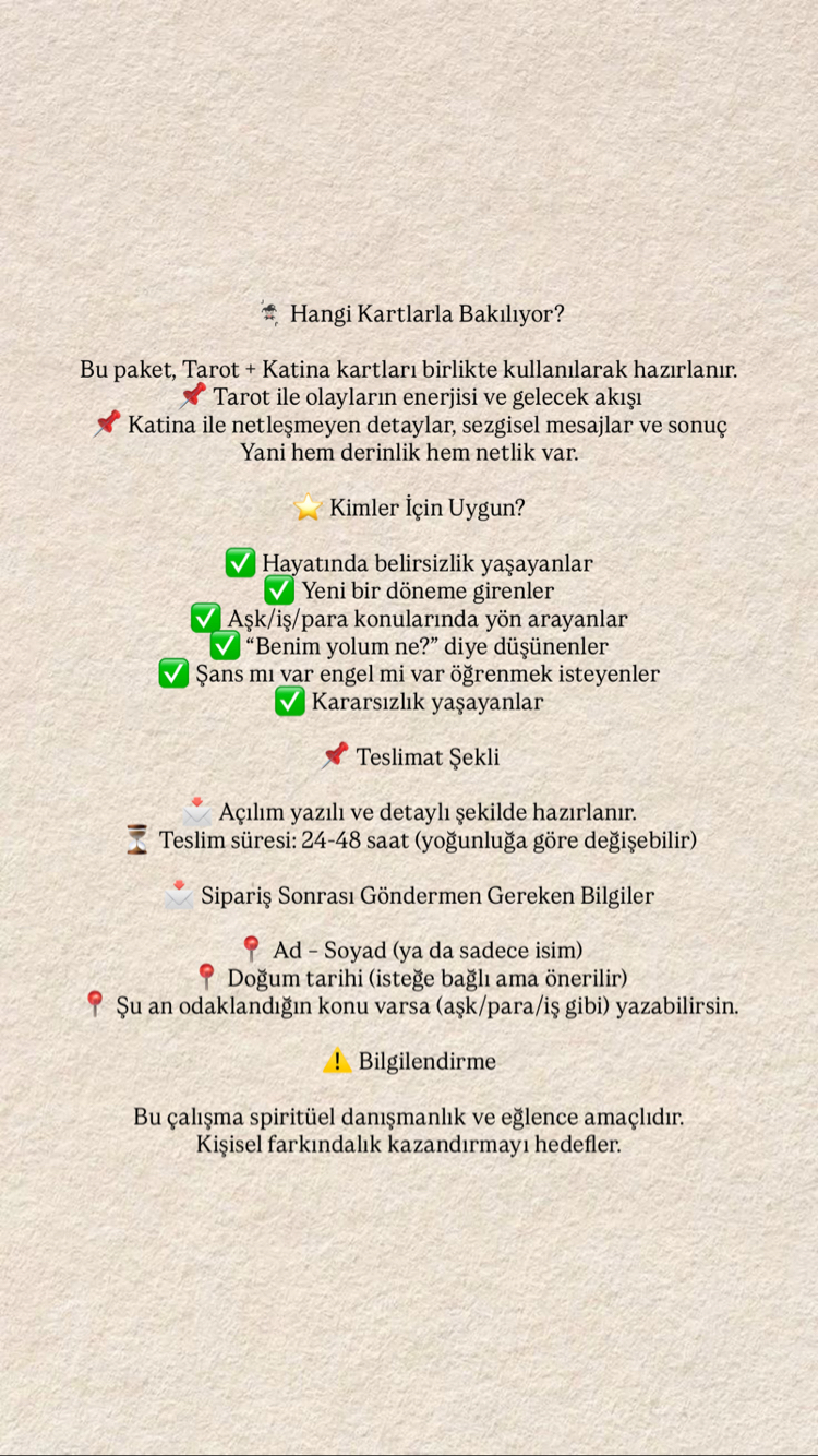 GENEL AÇILIM (Aşk + Para + Kariyer Genel Bakış)