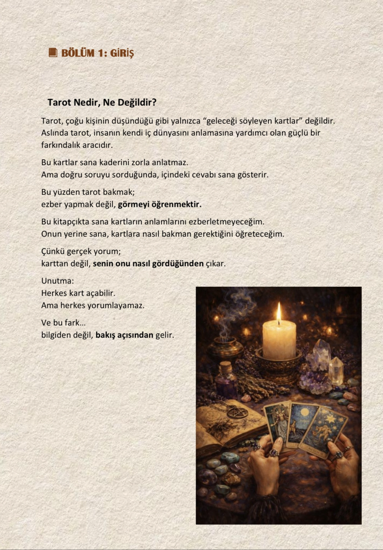 TAROT ÖĞREN | KENDİ AÇILIMINI YAP REHBERİ (PDF) 