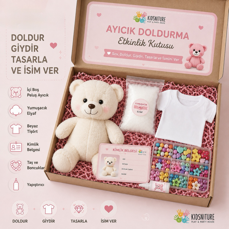 Peluş doldurma ve tasarlama etkinlik kutısu