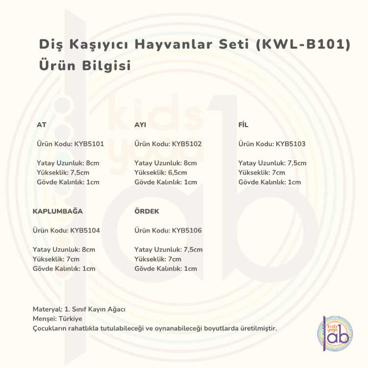 Diş Kaşıyıcı Hayvanlar Seti