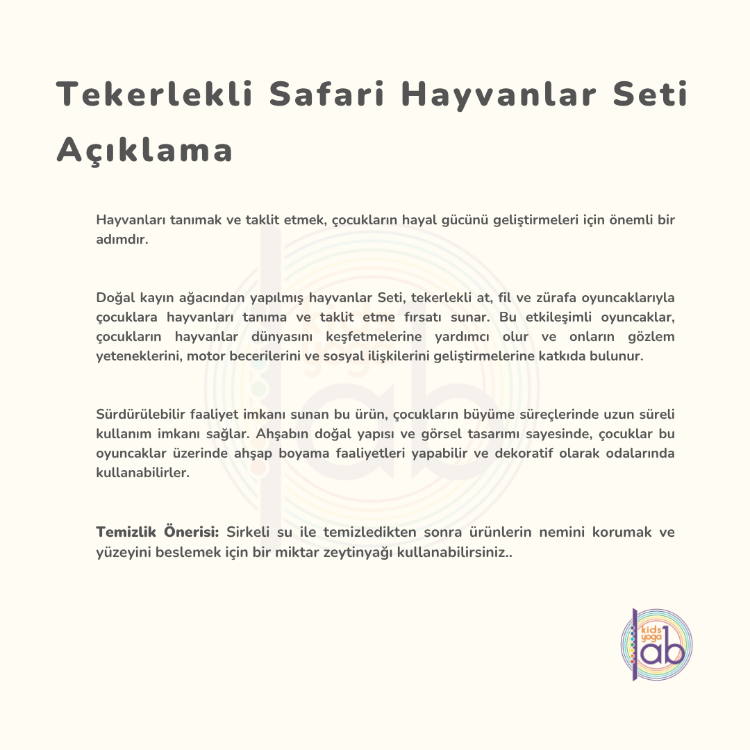 Tekerlekli Sarayı Hayvanlar Seti
