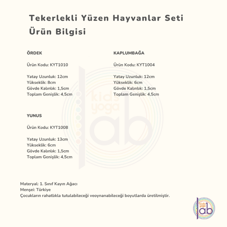 Tekerlekli Yüzen Hayvanlar Seti