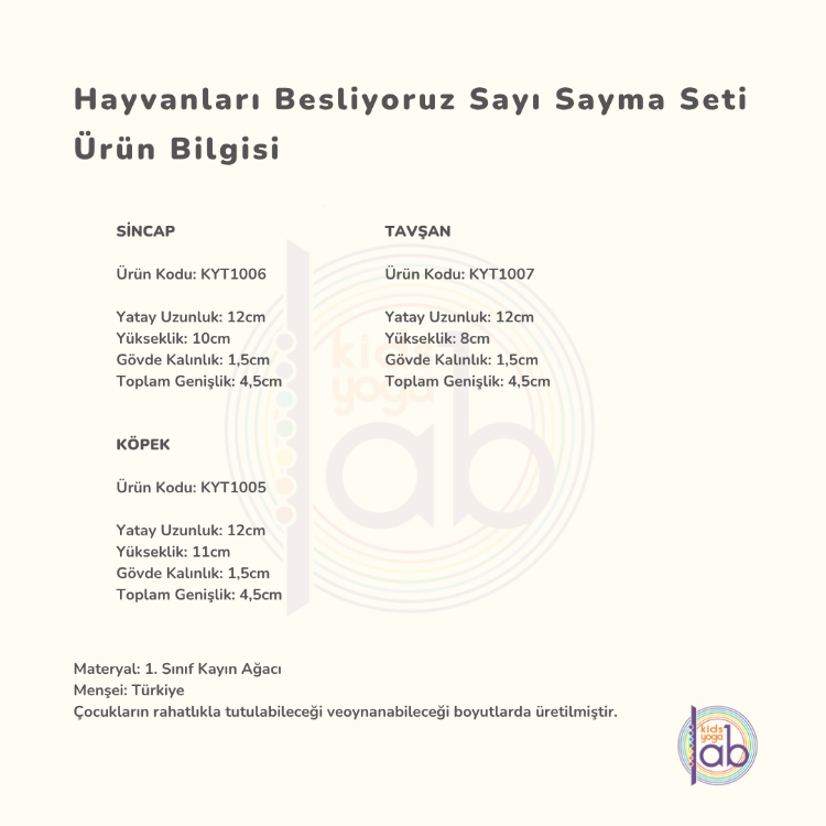 Ahşap Hayvanlar - Köpek, Tavşan, Sincap
