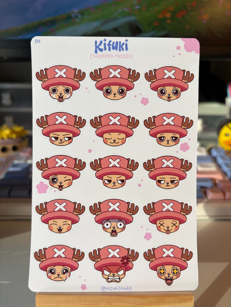 chopper moods sticker sheet
