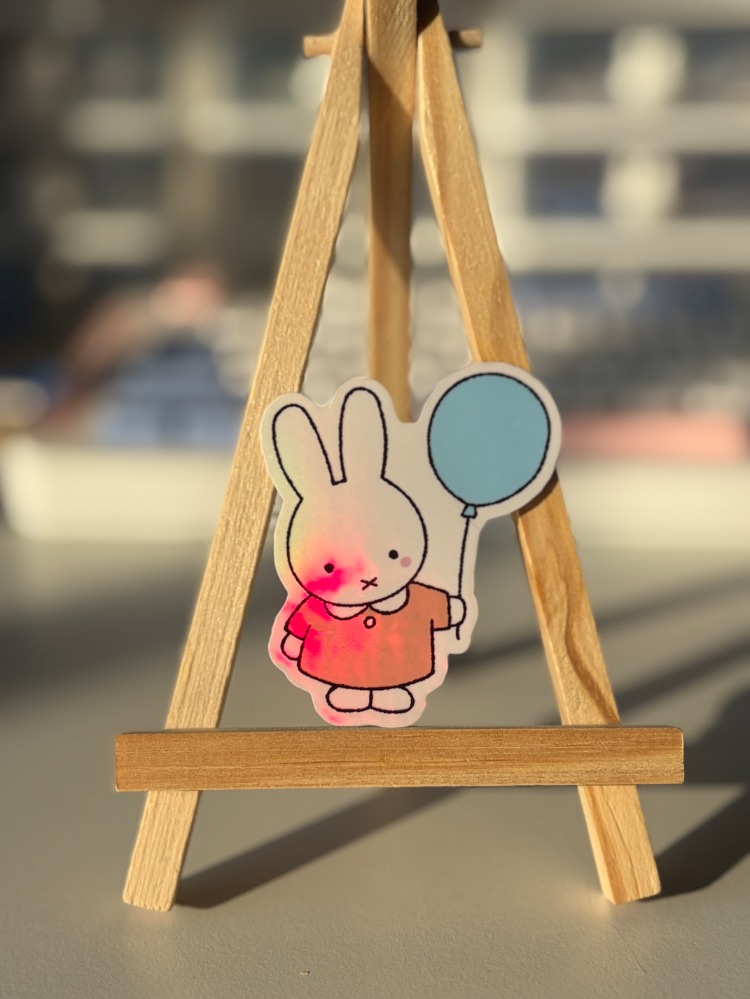 şeffaf hologramlı miffy sticker