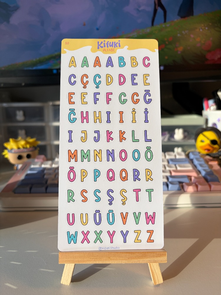 alfabe sticker sheet