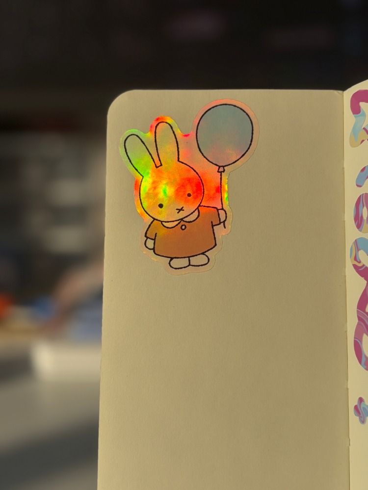 şeffaf hologramlı miffy sticker