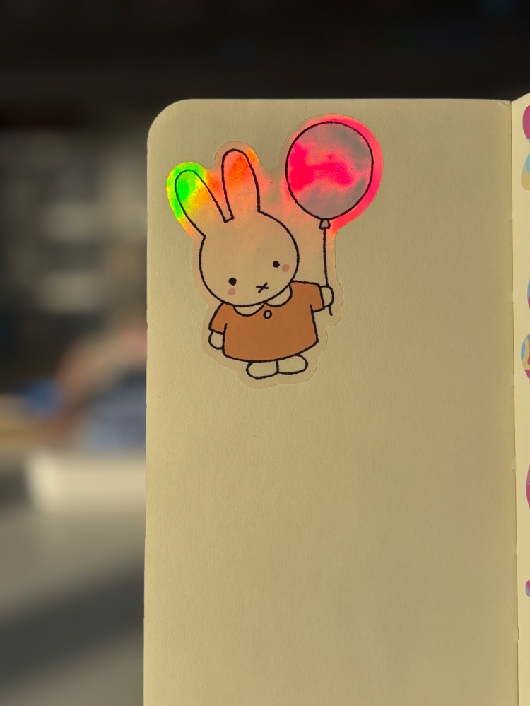şeffaf hologramlı miffy sticker