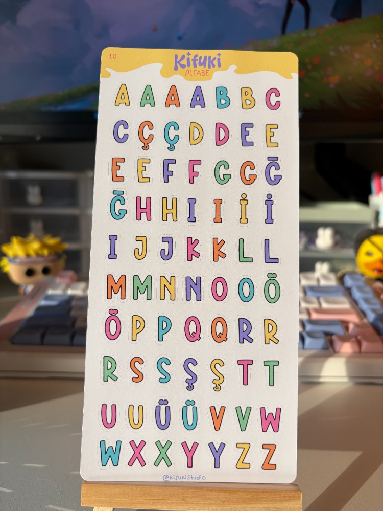 alfabe sticker sheet