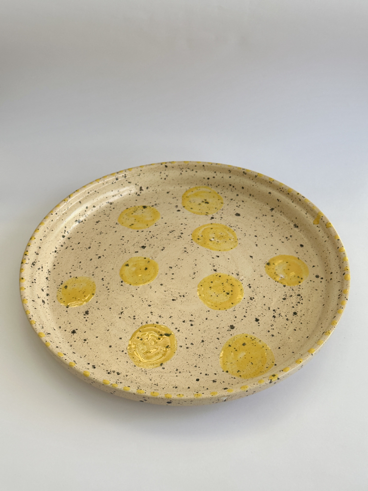 Lemon Dot Sunum Tabağı – El Yapımı Seramik Tabak