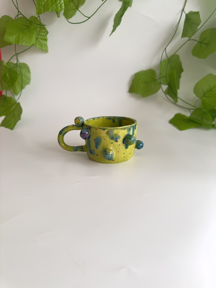 Lime Garden Seramik Set – El Yapımı Kupa, Kase & Tabak