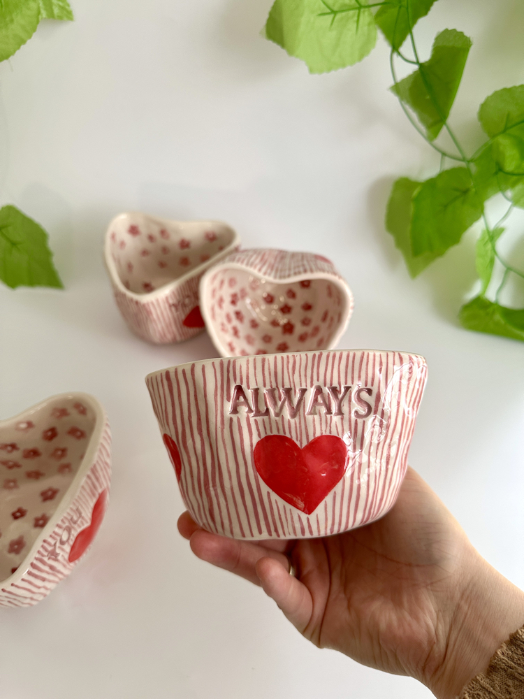 Always You – El Yapımı Kalp Formlu Seramik Kupa