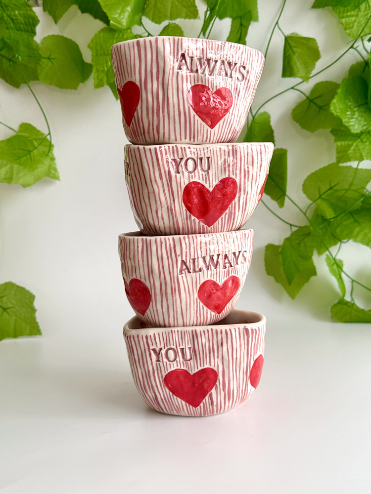 Always You – El Yapımı Kalp Formlu Seramik Kupa
