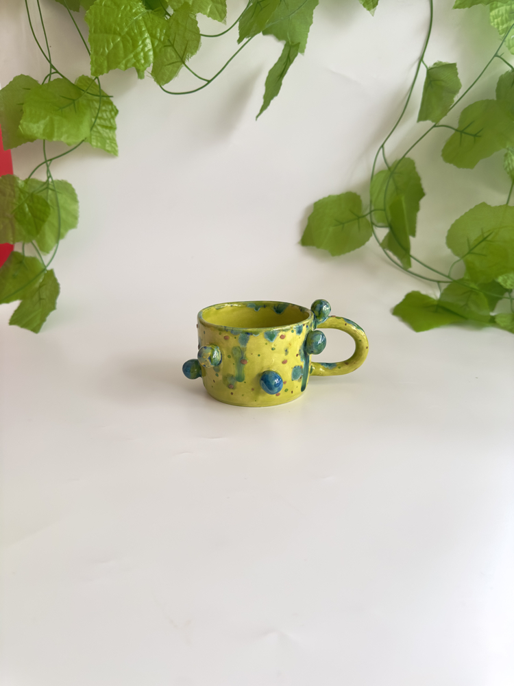 Lime Garden Seramik Set – El Yapımı Kupa, Kase & Tabak