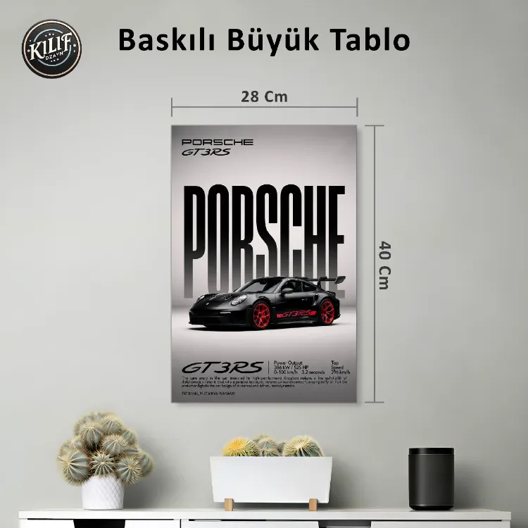 Porsche GT3 RS Dark Red Edition — Baskılı Büyük Tablo (40x28 cm)