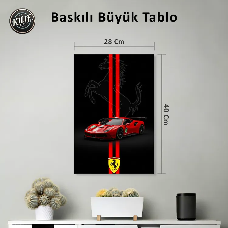 Ferrari Scuderia İkonik İtalyan — Baskılı Büyük Tablo (40x28 cm)