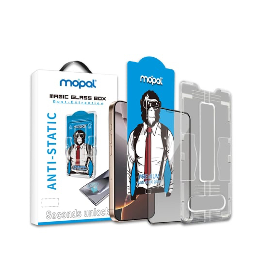 iPhone Anti Static Pratik Uygulama Aparatlı Temperli Cam Ekran Koruyucu Magic Glass