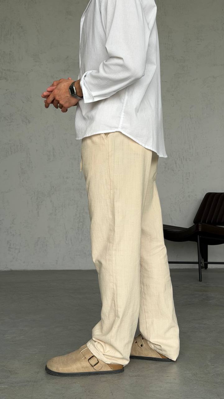 KETEN BAGGY PANTOLON BEJ