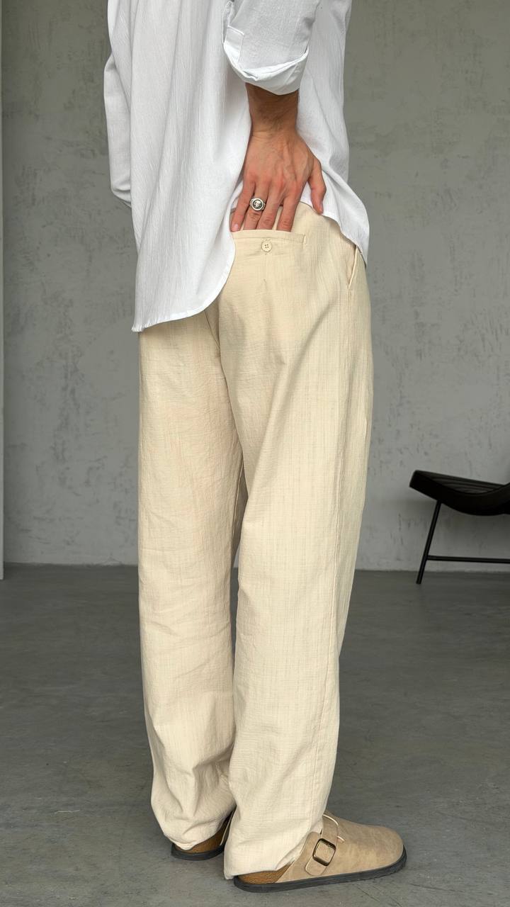 KETEN BAGGY PANTOLON BEJ