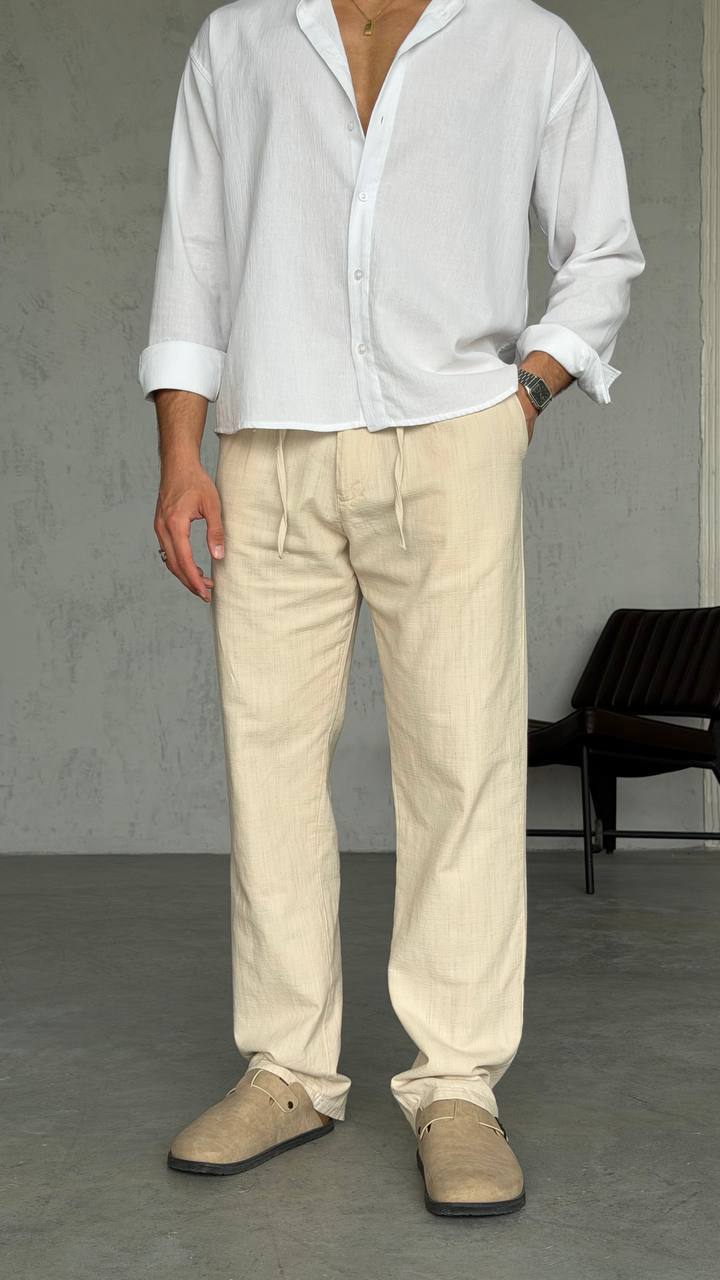 KETEN BAGGY PANTOLON BEJ