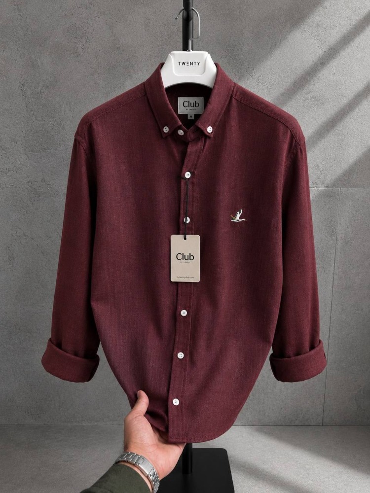 BYMN KETEN GÖMLEK BORDO