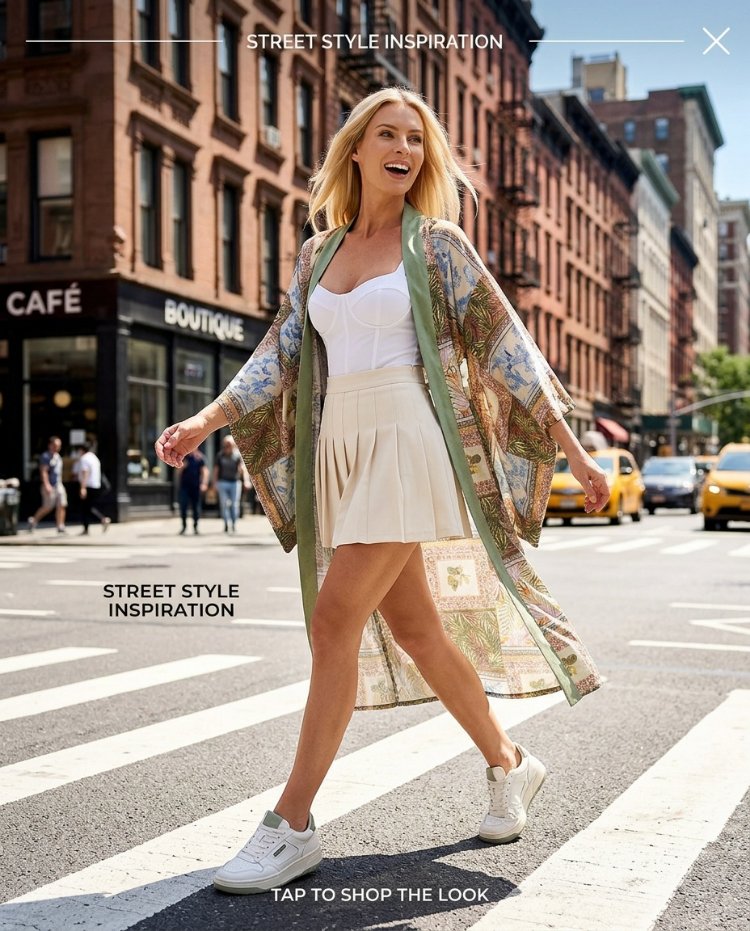 Mint river kimono