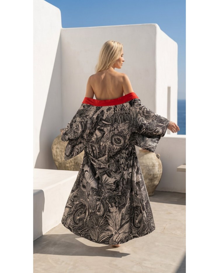 Crimson Etching Kimono 