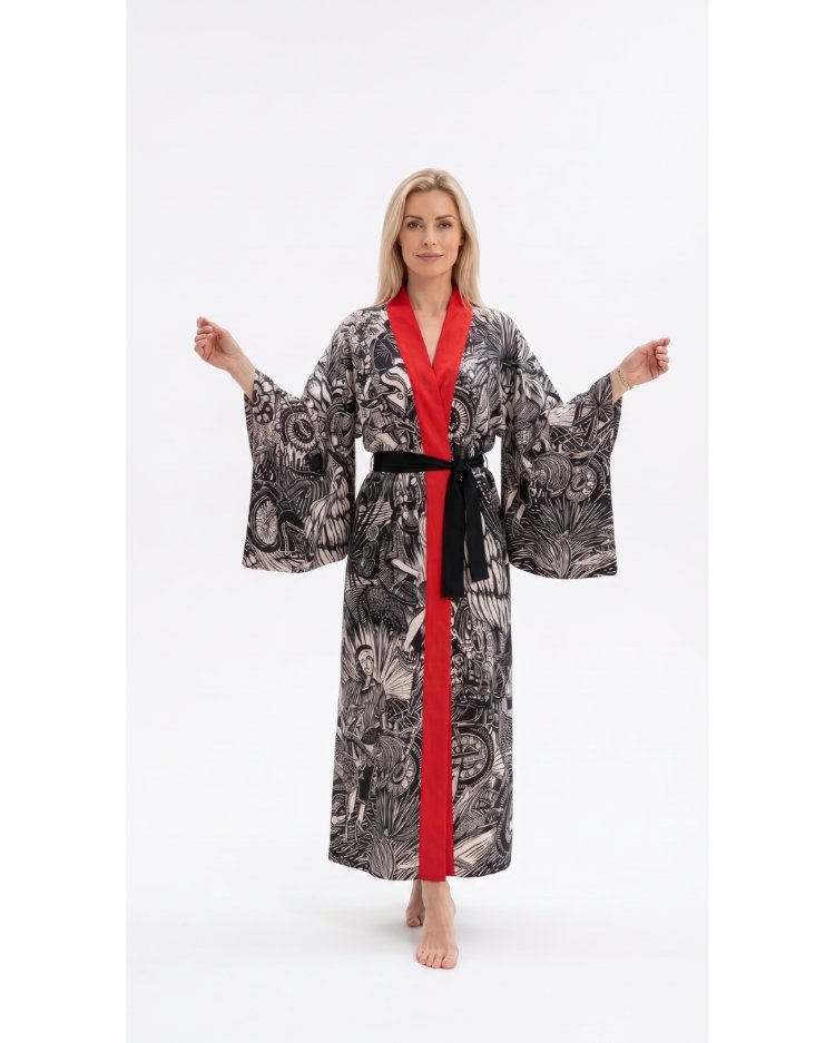 Crimson Etching Kimono 