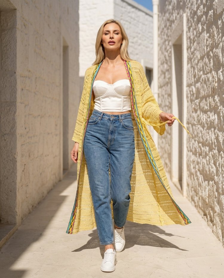Yellow bird kimono