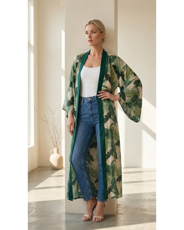 Dans of leaves kimono