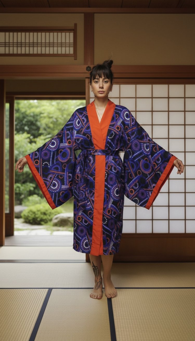 geometric kimono