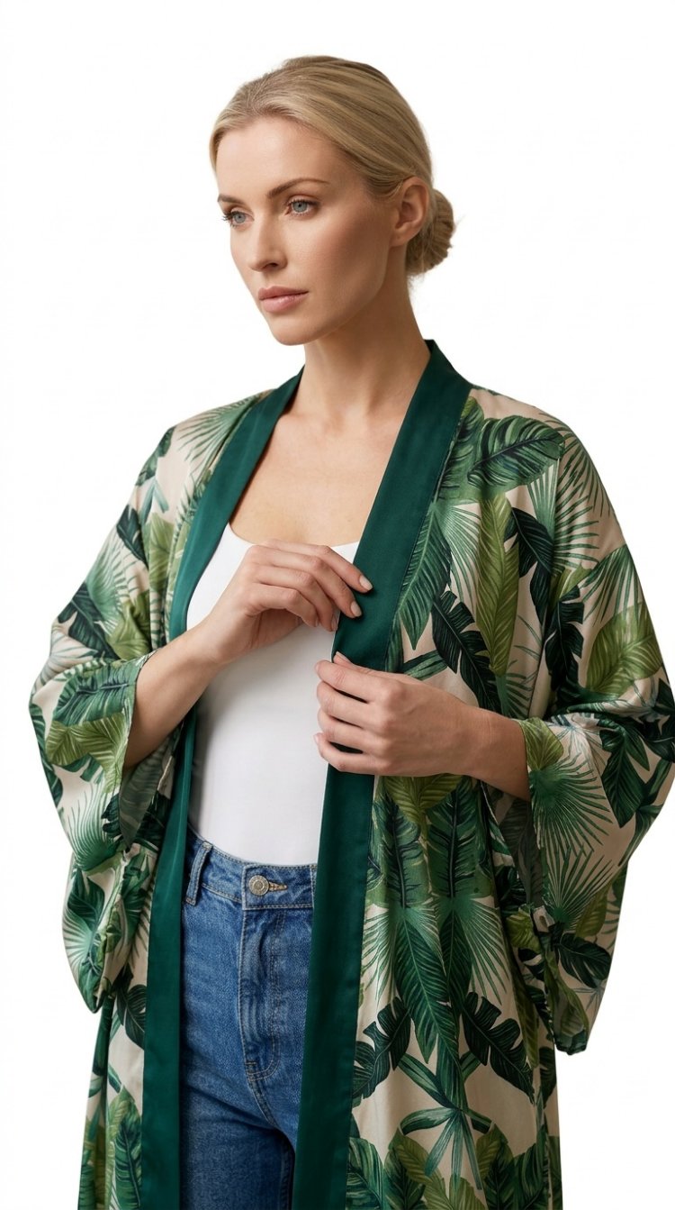 Dans of leaves kimono