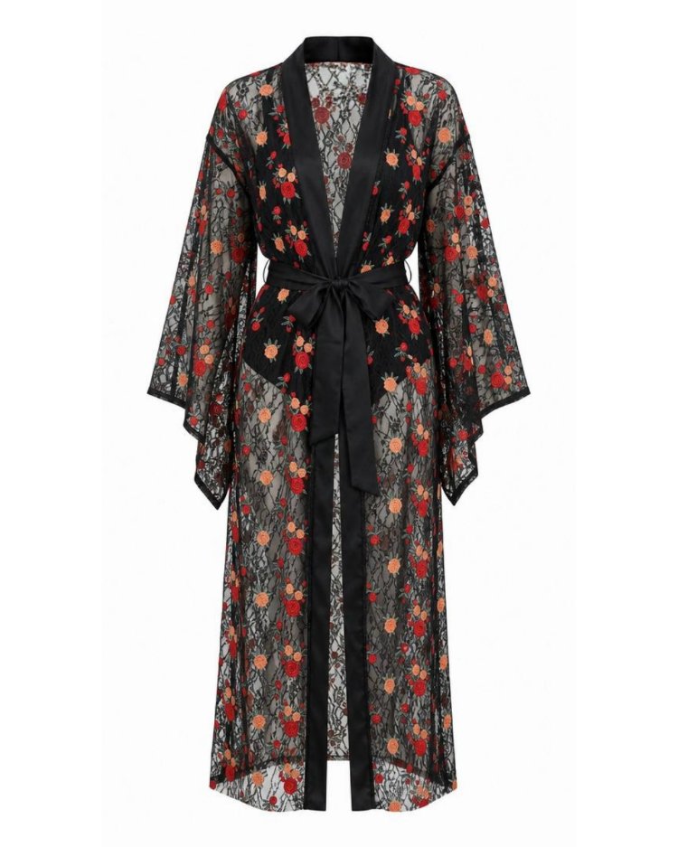 Noir Bloom Kimono 