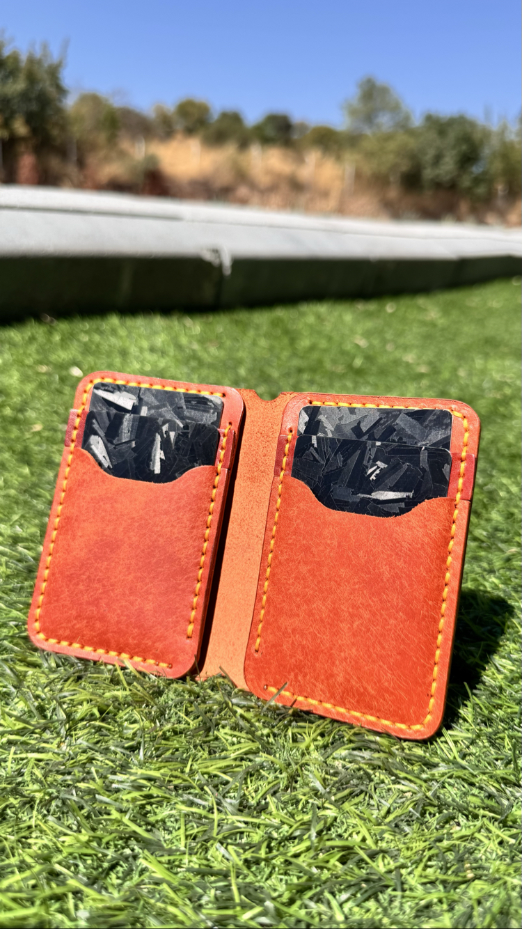 Turuncu Pueblo & Buttero El Yapımı Deri Cüzdan - 4 Kart 2 Nakit Bölmesi - 1.8mm Hakiki Deri