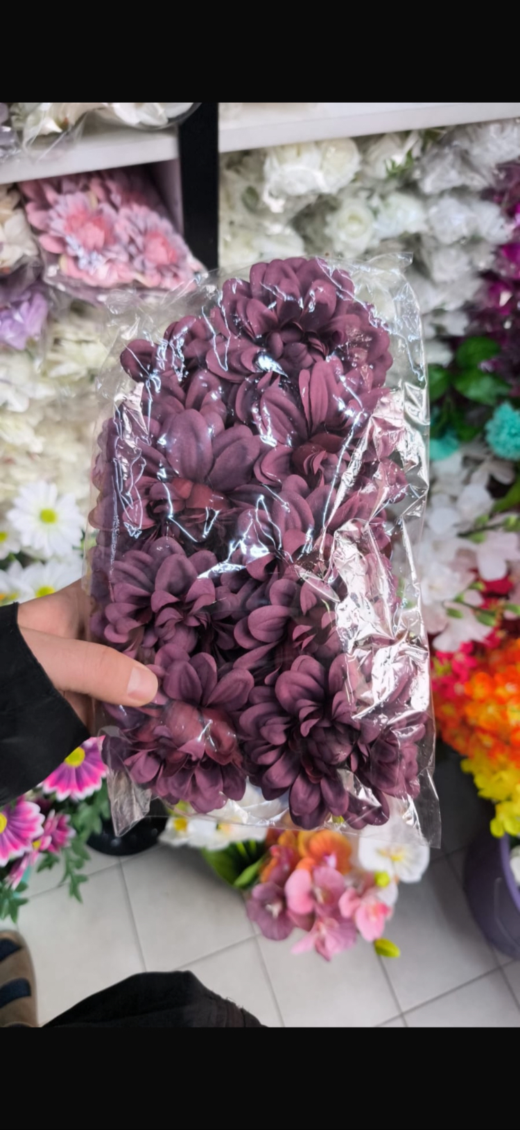 Bordo Lux Çiçekli Mika Mum