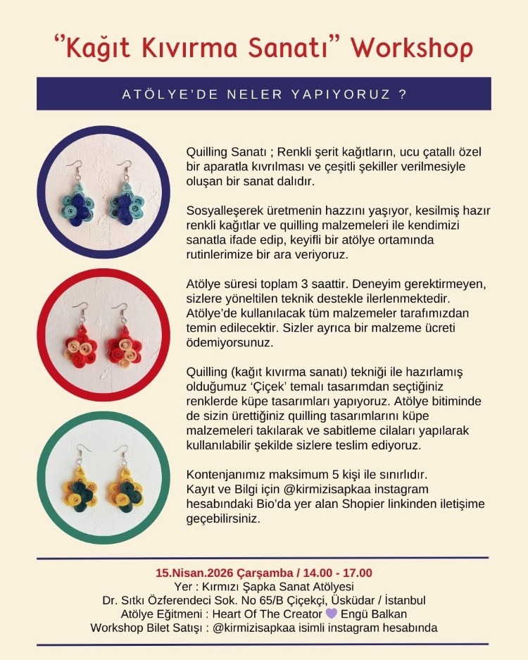 15 Nisan Çarşamba 14:00 - 17.00