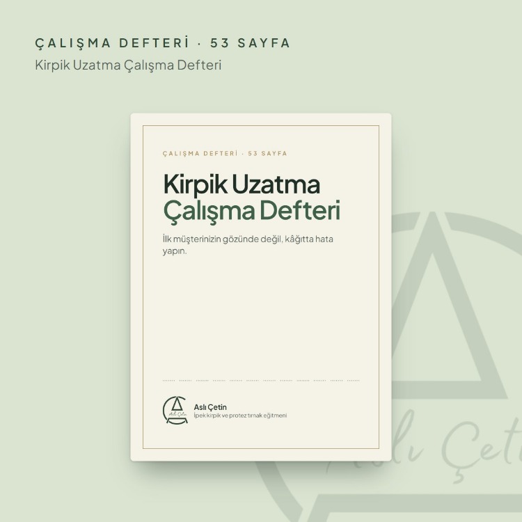 Kirpik Uzatma Çalışma Defteri